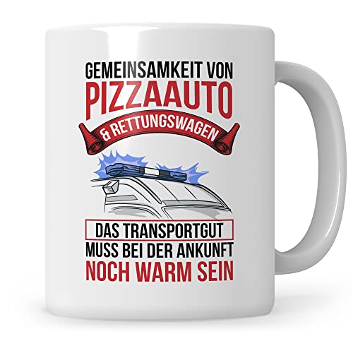 Sweetify Sanitäter Tasse Pizzaauto Rettungswagen Rettungsdienst Rettungssanitäter Notfallsanitäter Krankenwagen Geschenkidee