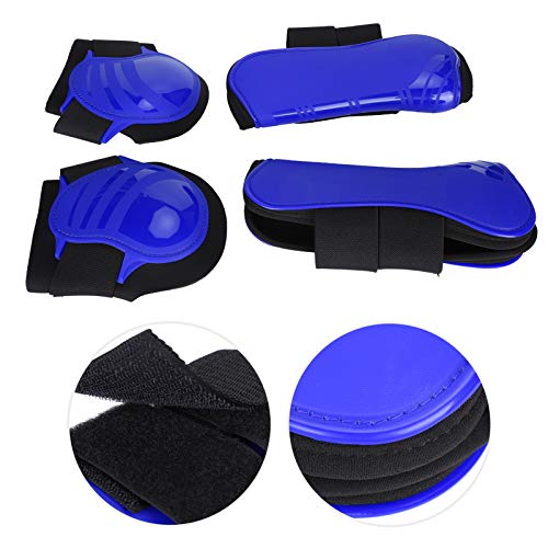 Akozon Juego de Protectores de Piernas Engrosados, Forro y Cierres de PU y Neopreno, Deportes Ecuestres - 1 Juego de Piernas (Un Conjunto de XL)