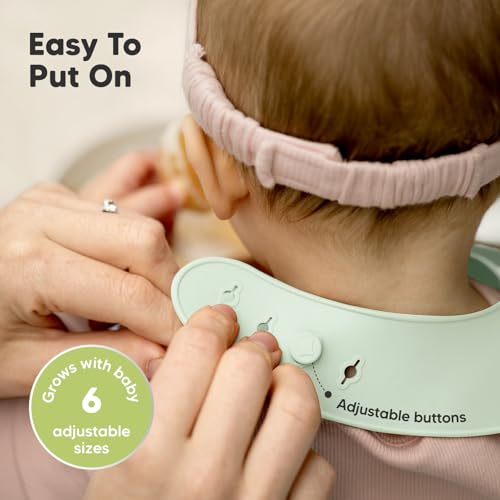 Image of KeaBabies 2-Pack Silicone Bibs for Babies, Toddlers Girl, Boy (Pastel Sky)