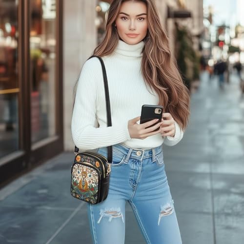 Lightweight Crossbody Bag with Adjustable Strapfor Women Ladies with Three Compartment2