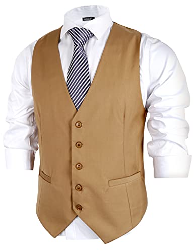 Image of Alizeal Mens Classic Solid Suit Vest Regular Fit Tuxedo Waistcoat | Classic for Wedding Business Daily Wear Wedding