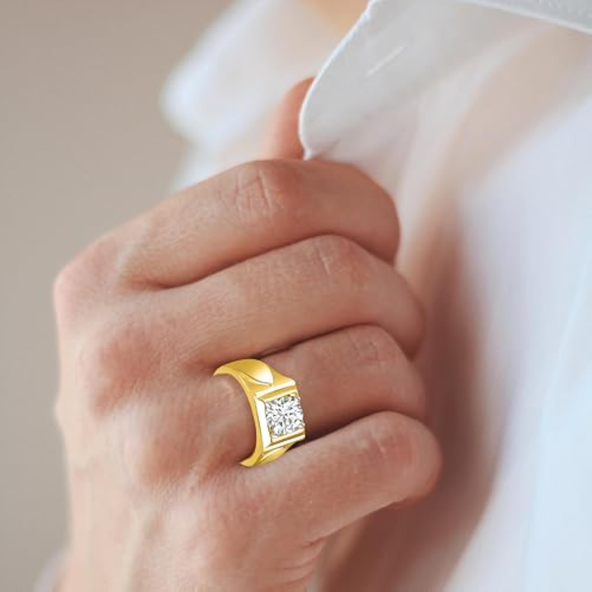 Stylish Adjustable American Diamond Silver Finger Ring