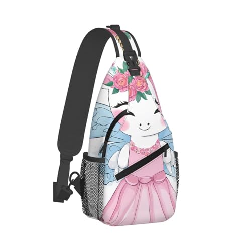 Sling bag casual pour camping et randonnée avec motif hippopotame original