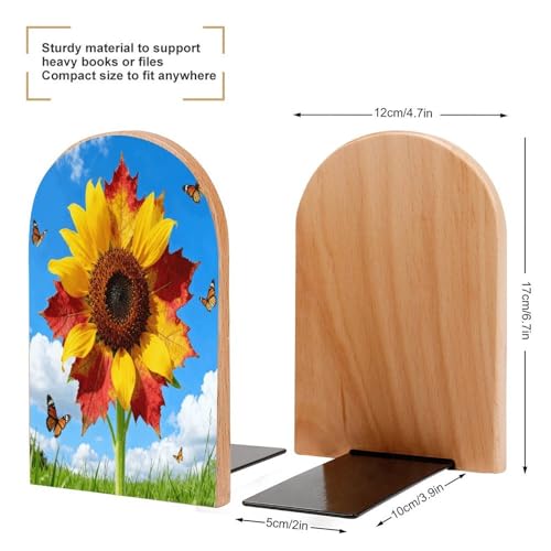 Sujetalibros de madera antideslizantes que evitan la caída de libros pesados 3