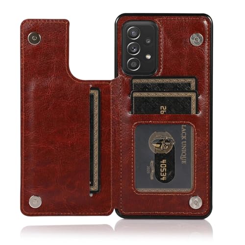 Étui en cuir Galaxy Note 20 marron, clapet luxe à porte-cartes
