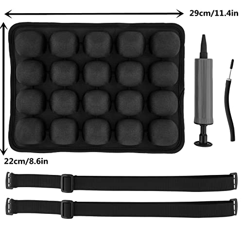 Cicmod Motorcycle Air Seat Cushion Universal Inflatable Passenger Rear Seat Pad For Cruiser Touring (Black) #TOP6