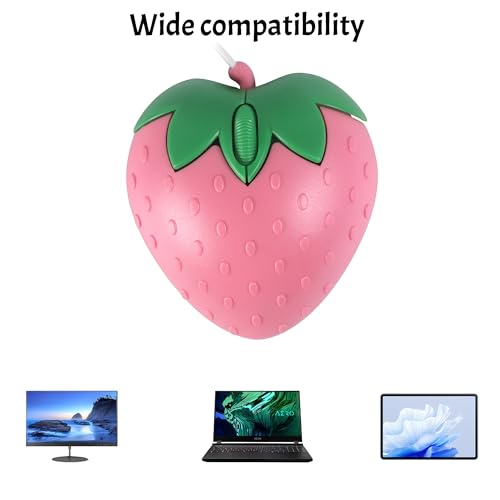 Ratón con cable USB óptico de dibujos animados para Mac y PC 4