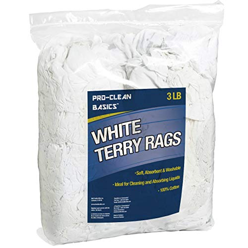 Pro-Clean Basics White Terry Cloth Rags: 3 lb. Bag