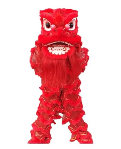 GJHGNFRDK Danza del dragón chino León, Cabeza de león for danza del for adultos, Año Nuevo chino, multicolor, 35 x 30 28 cm(Rosso)