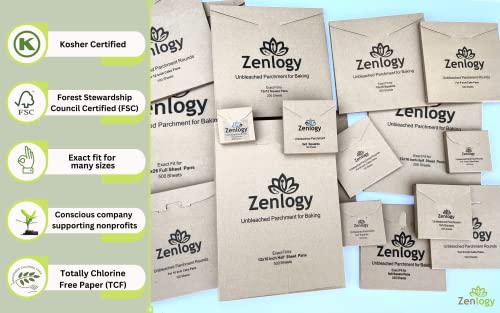 image for Zenlogy 10x10 Parchment Paper Squares (200 Sheets), Unbleached, High H