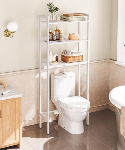 Image of HOOBRO Over The Toilet Storage, 3-Tier Bathroom Organizer Shelf Over Toilet, Freestanding Bathroom Storage Shelves, Space Saver, Easy to Assemble for Room, White WT41TS01