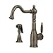 Whitehaus 3-3185-C Curved Kitchen Faucet With Pull Side Spray In Chrome