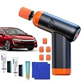 Mini Car Polisher Kit – Cordless 2-Speed Polishing Machine with Pads, Car Scratch Repair Compound & Wax, Glass Oil Film Remover, All-in-One Car Detailing Waxing Auto Paint & Glass Restoration Set