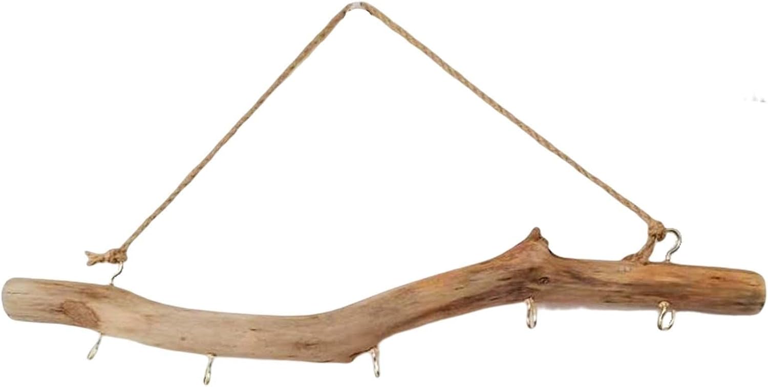 Gralara Wooden Hook Wall Mounted Driftwood Hook with Hooks