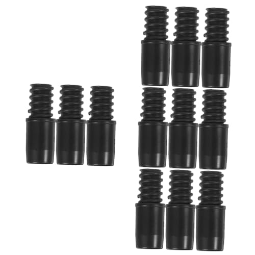 Cabilock 4sets Mop Head Handle Tips for Broom Poles Broom Handle Threaded Tip Handle Tips for Poles Threaded Tip Replacement Extension Pole Adapter Tips for Telescopic Pole Plastic 3pcs*4