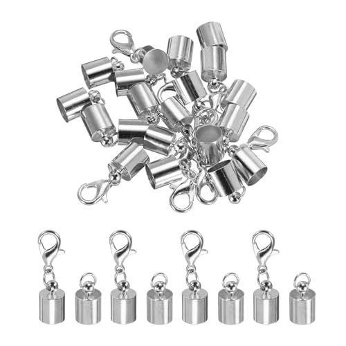 Embouts cordon MECCANIXITY 10pcs, 6.5mm, argent foncé