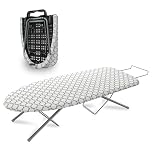 Johgee Foldable Table Top Ironing Board with Iron Rest, Small Travel Ironing Board with Non-Slip Feet for Home & Dormitory, Travel Use, Light Weight, Space-Saving, 77 x 32cm