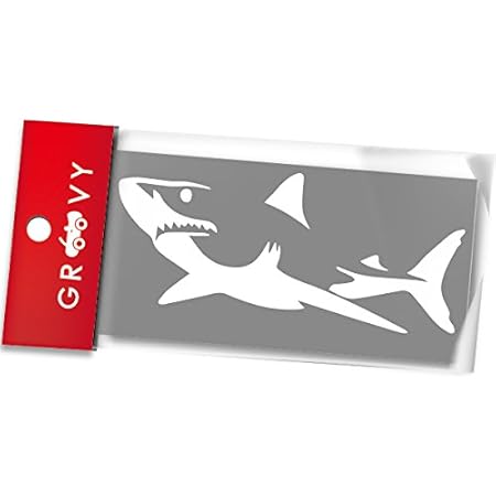 Amazon カッティングステッカー シャーク Shark サメ 鮫 トライバル 1 右 140mmx160mm ブラック 黒 ステッカー デカール 車 バイク