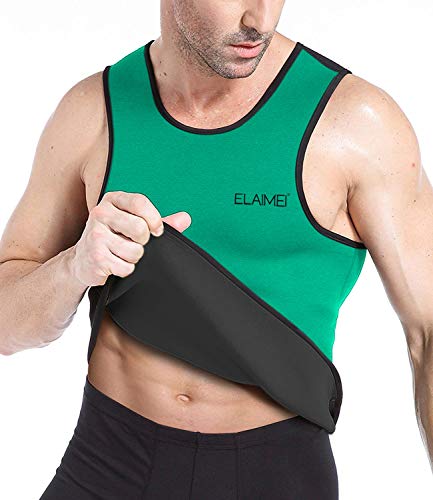 ELAIMEI Mujeres Sudor Caliente Body Shaper Tank Thermo Yoga Sauna Chaleco de Neopreno Quemador de Grasa Que Adelgaza la Cintura Shaper Trainer Cincher (3XL, Men)
