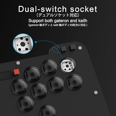 Duelpad Leverless Controller Arcade Stick, Zen16 Arcade Controller for PC/PS3/PS4/PS5/Switch/Steam, All-Button Arcade Fight Stick with SOCD/TURBO/Custom RGB/Hot-Swap/Low-Profile Switch (ZEN16 BLACK)