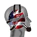 Wrestling Headgear with American Flag Eagles Stickers (Black)