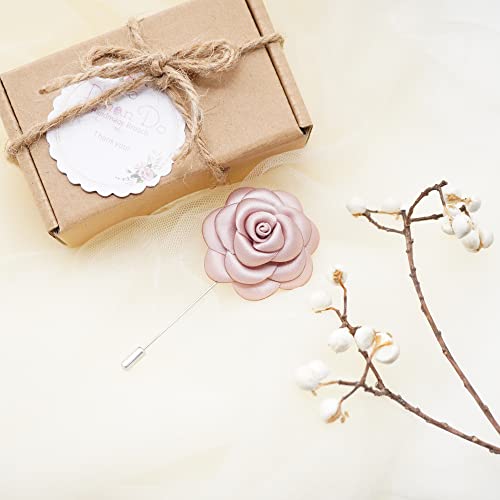 4.5Cm Tiny Rose Flower Pin Brooch By Nhando Handmade – Flower Brooch Pin For Women And Men, Valentines Day Gifts, Handmade Gift For Her, Gift For Mother Day, Gift For Teacher Day (Pastel Pink) #TOP3