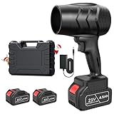Leaf Blower with 21V*2 Pcs Batteries, 950000RPM Powerful Fan, High Variable Speed 200 MPH, Handheld Air Blower, Perfect for Car Drying, Patio Cleaning, Lawn Caring, Leaves Blowing (Black)