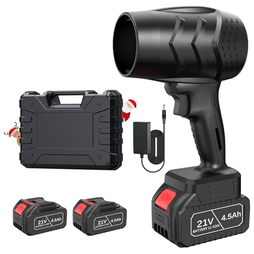 Leaf Blower Cordless with Battery and Charger,21V Electric Handheld Leaf Blower, 950000RPM Powerful Fan with Adjustable Speed, Lightweight Blower for Patio, Lawn, Blowing Leaves and Snow(Black)