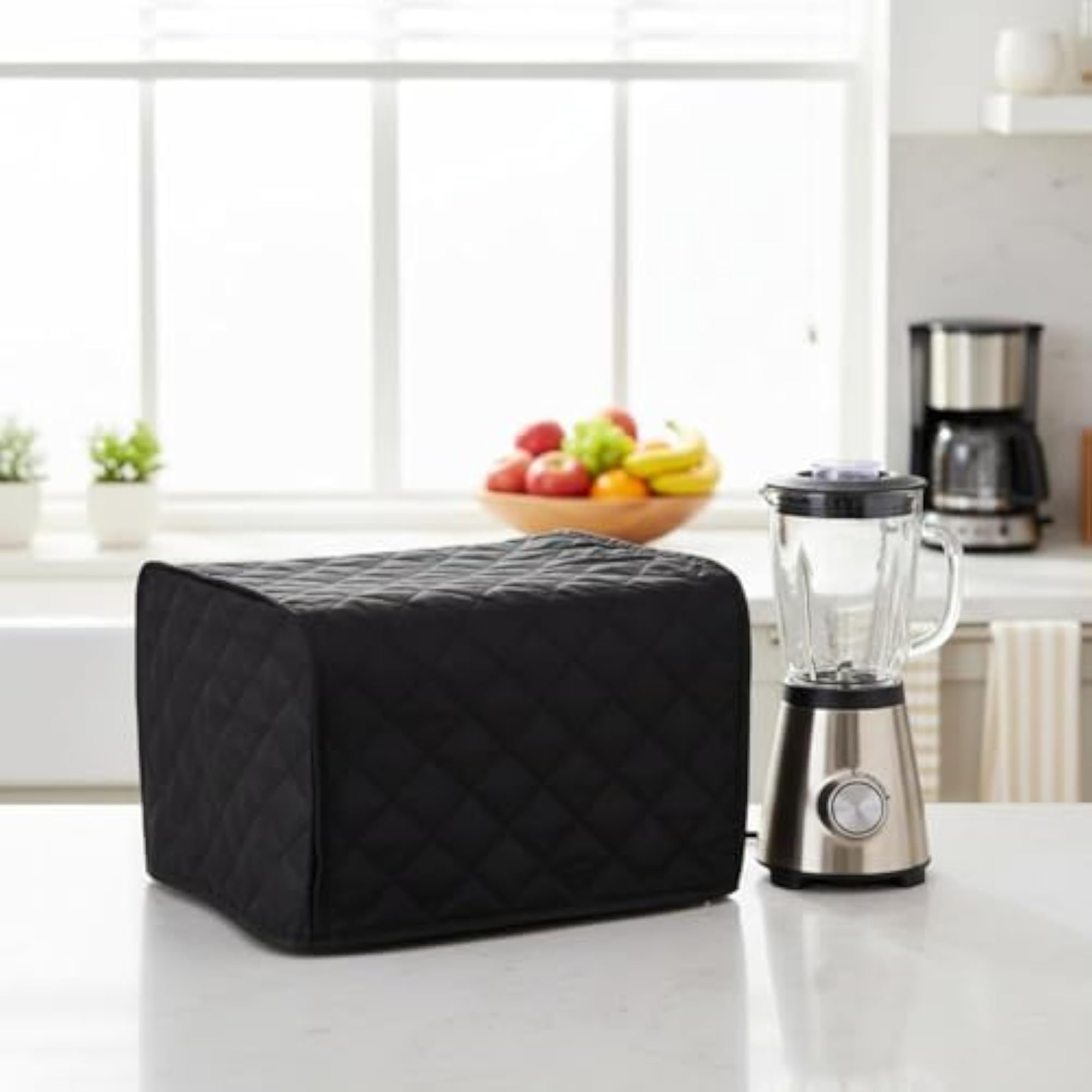 Waterproof Quilted Blender Cover with Pocket, Black