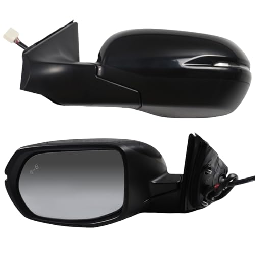 Liizoo Side Mirror Car Door Mirror Fits for HONDA CRV 2017-2022 Left Driver Side | Power Adjustable Glass |Signal |Heated |Blind Sport Monitor | Paint to Match |HO1320318 | BLACK (LH)