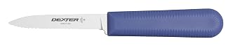 Dexter Russell S104P-PCP Sani-Safe 15303P Cooks Paring Knife, 3-1/4" High Carbon Stain-Free Steel Blade, Non-Slip Purple Polypropylene Handle, Spear Point Small Utility Knife, NSF, Made in USA