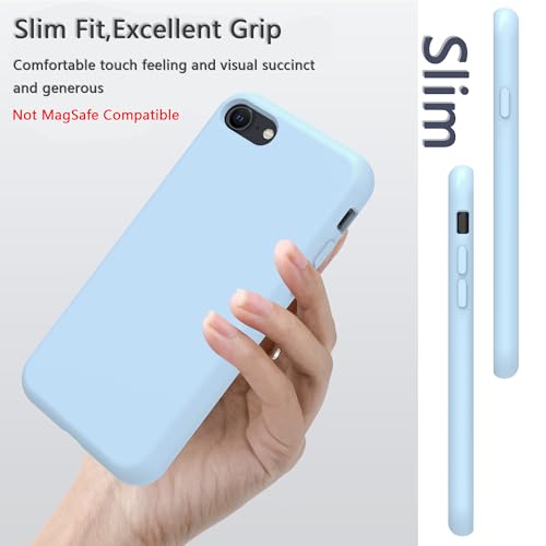Image of iPhone SE /8 /7 Case Silicone,Soft Microfiber Lining(New Sky Blue)