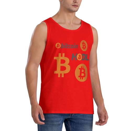 Bitcoin Logo HODL BTC Crypto Cryptocurrency Men's Tank Top Shirt Cotton Waistcoat Cool Bodybuilding T-Shirts - Image 8
