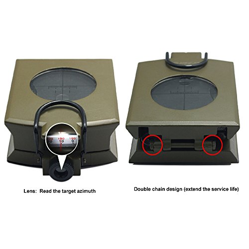 Ueasy Compass,Hiking Boat Military Compass - Multifunction Waterproof With Mirror Guidence Army Metal Sighting Compass #TOP5