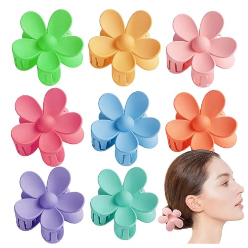 ヘアクリップ 花 大きめ クリップ 8個セット おしゃれ 髪留め クリップ しっかり フラワー ヘアアクセサリーレディース 髪飾り 通勤 お風呂 ランダム色