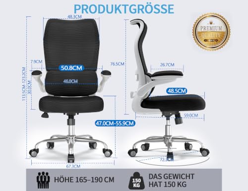 Image of TRALT High Back Office Chair, Ergonomic Desk Chair