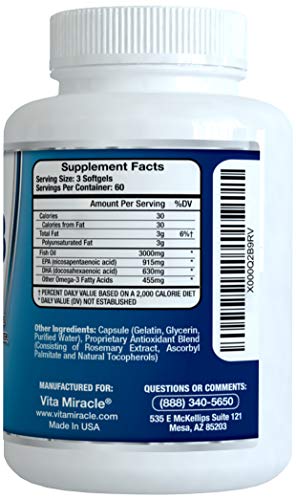 Burpless Omega 3 Fish Oil - 3000 Mg Triple Strength 915Mg Epa And 630 Mg Dha 3 6 9 Joint Support Supplement Fatty Acid Fish Oils - 3 Pack #TOP6