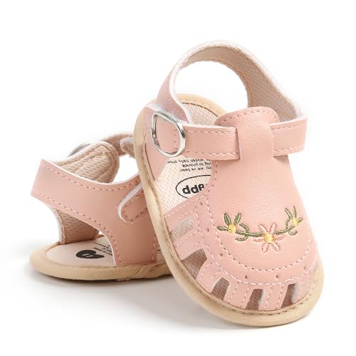 Image of Myleleya Infant Baby Girls Sandals Summer Baby Wedding Dress Flat Shoes Newborn Crib Shoes First Walkers Prewalkers Shoes