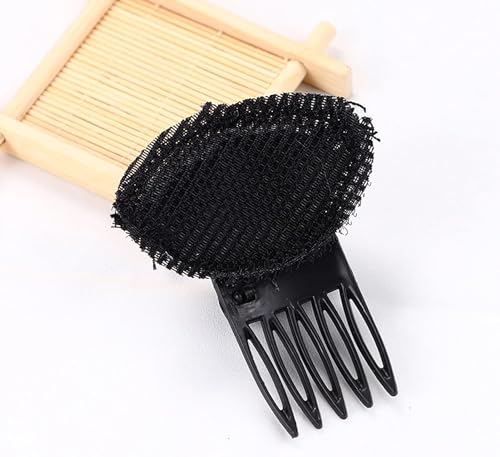 2 Pc Black Hair Puff Cushion and Volume Bun Shapers - Invisible Sponge Clips, Bump It Up Bases and Princess Style Crown for Women and Girls Hair Accessory