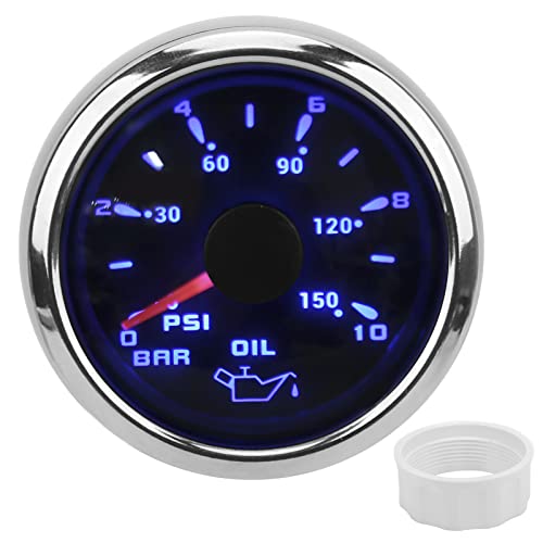 Manomètre de pression d'huile 52mm universel noir 10-184 Ohm étanche
