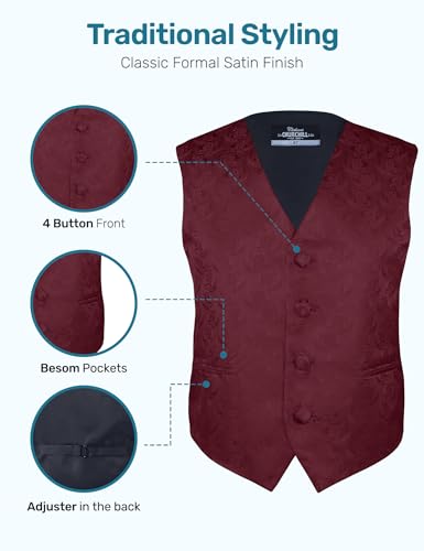 S.H. Churchill & Co. Boys 4 Piece Formal Paisley Vest and Tie Set4