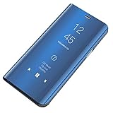 Protección de 360 grados: la funda de espejo está hecha de policarbonato y piel sintética, la protección completa con suave franela en el interior y elegante cuero exterior de la bonita funda protege tu pantalla de suciedad, arañazos, manchas y desgaste.