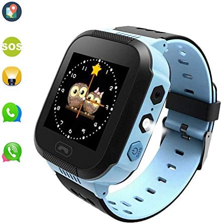 Raqibang Watches for Kids, Smart Watches with GPS for Boys, SOS Children Tracker Watches, Featuring Real Time Positioning/Emergency Alarm/Voice Messages, Kids Fun Watches, The Best Gifts (Blue)