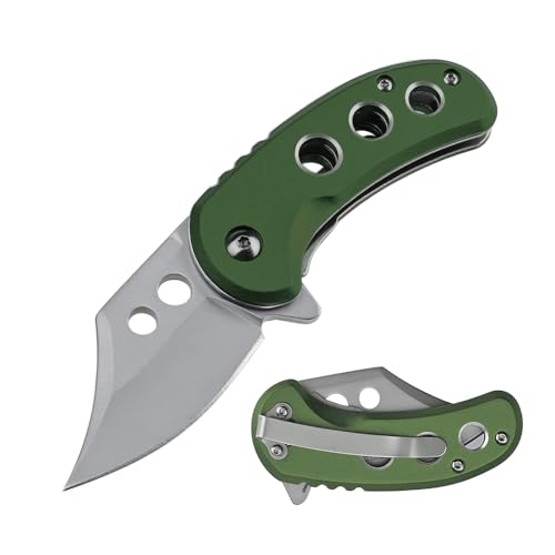 MTECH USA Folding Pocket Knife, 5.25" Overall Length, 2.25" Satin Blade, Green Aluminum Handle, EDC, Rescue, Camping - MT-A2039GN