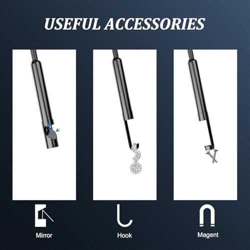 Image of Endoscope Camera boroscope Snake Flexible IP67 Waterproof Camera 3 in 1 Type C USB, V Type Port & 6 led Light with 2 mtr Length Cable for Android pc and Note Book (App USB Camera)