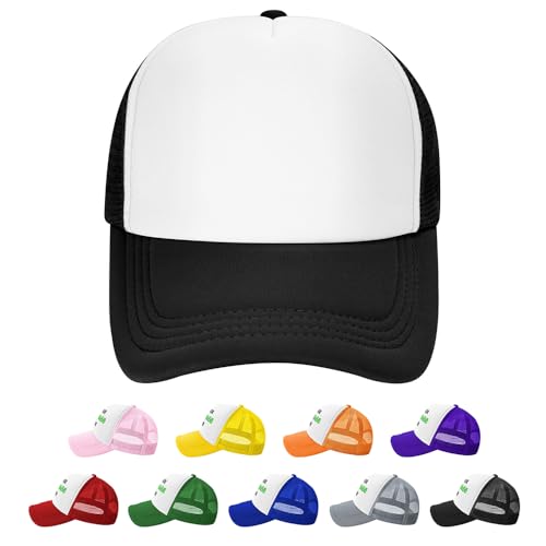 ZJHCEUS Custom Mesh Trucker Hat Custom Baseball Cap, Personalized Text Caps, Adjustable Sun Hats for Men Women, Black,052