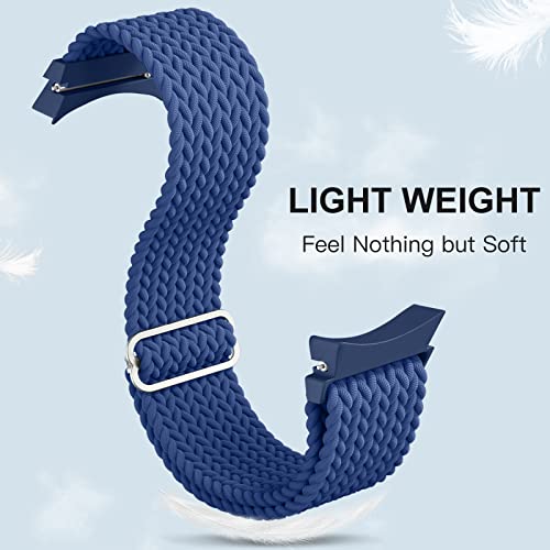 Image of GEAK 3 Pack No Gap Braided Solo Loop Bands Compatible with Samsung Galaxy Watch 6 40mm 44mm /Watch 5 /Watch 4 40mm 44mm /Watch 5 Pro 45mm /Watch 6 Classic 47mm 43mm, Elastic Nylon Strap for Women Men
