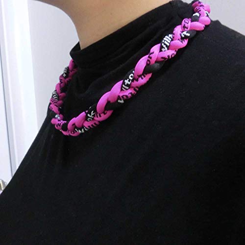 Baseball Rope Necklaces For Boys Men Youth Baseball Gear Baseball Softball Gifts Beisbol Accessories Paracord Braided Necklace Titanium Tornado Necklace Neon Pink Neon Pink Black - Thumbnail 3