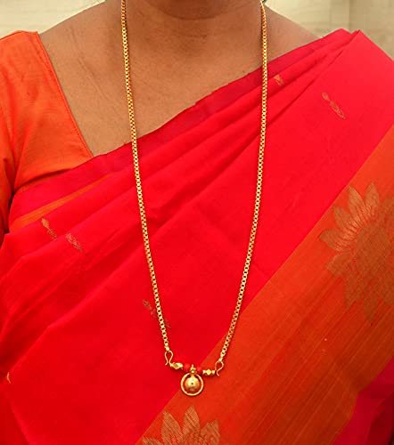 Image of Radha's Creations Golden Brass Mangalsutra Length 30.00 inches for Women