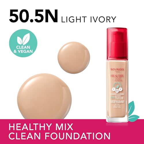 Bourjois Healthy Mix fondotinta idratante illuminante 24 ore colore 50.5N Light Ivory 30 ml - 3